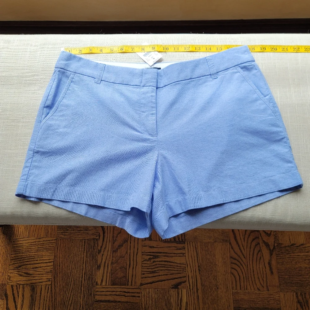 New! J.Crew size 12 Womens Light Blue Classic Oxford Shorts NWT